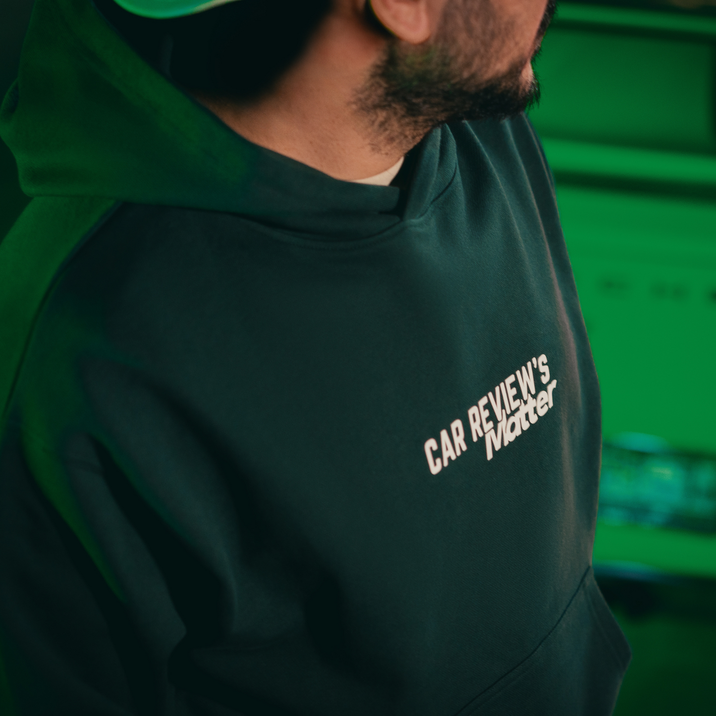 GREEN -  CarReview OVERSIZED HOODIE